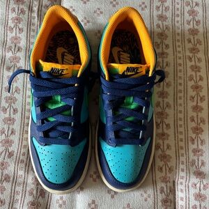 Nike Kids Teal, Navy & Yellow Low-Top Sneakers